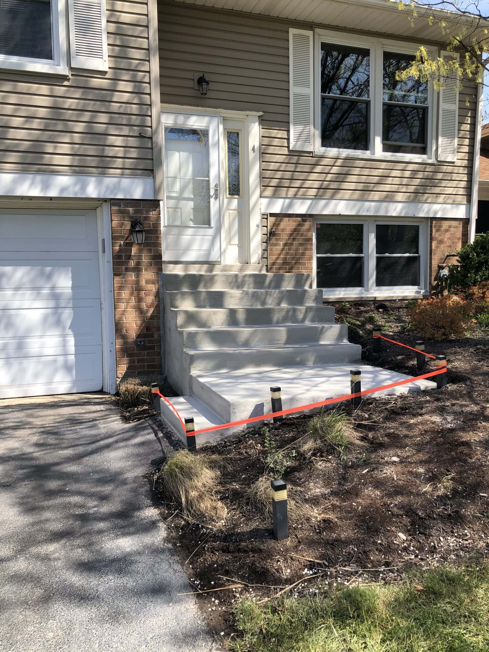 Concrete stair installation