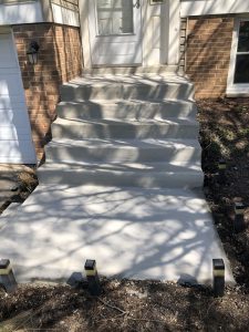 poured concrete steps