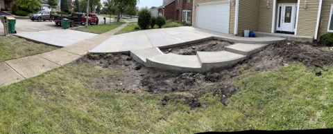 new concrete driveway and walkway poured by mynor concrete