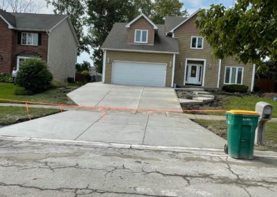 New extra wide concrete driveway installed in Westmont, Illinois